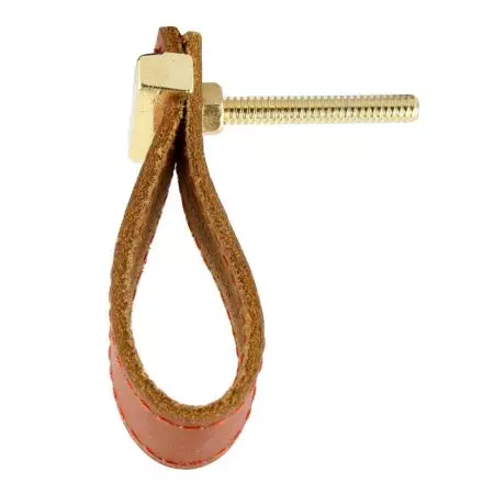 Brown Faux Leather Pull Knob